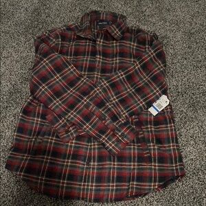 Nautica Men's Plaid Shirt - Red and Black